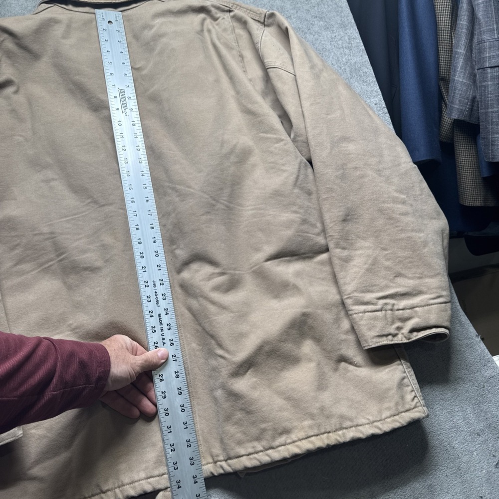 Carhartt Duck Chore Coat Jacket 4XL Tall Tan Blanket Lined Made in USA Workwear - Picture 12 of 15